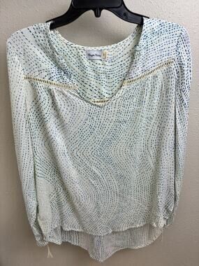 Brigitte Bailey V Neck Blouse Medium Long Sleeve Career Work Top